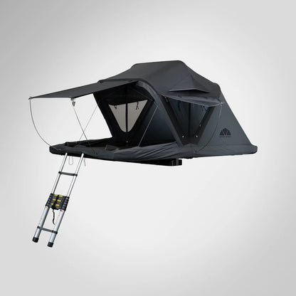 Tente de toit 2 places Roof Space 2 ouverte avec auvent